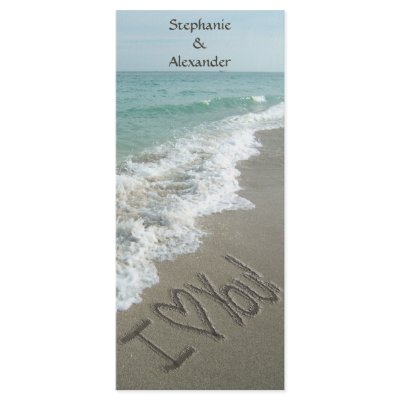 Destination Wedding Program, Beach Theme Custom Rack Card