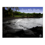 Destination Wedding Save the Date, Black Sand Postcard
