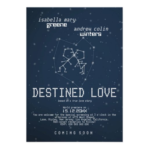 Destined Love - Wedding Movie Poster Invitation