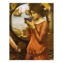 Destiny by JW Waterhouse, Vintage Victorian Art Personalized Announcements