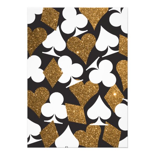 Destiny Las Vegas Wedding Invite Faux Gold Glitter