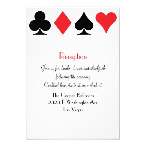 Destiny Las Vegas Wedding Reception Extra Info Personalized Invite (front side)