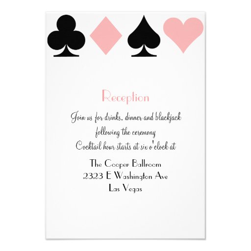 Destiny Las Vegas Wedding Reception Extra Info Invites (front side)
