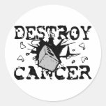 Destroy Cancer Round Stickers