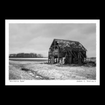 Destroyed Barn Black & White Print