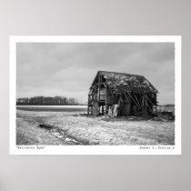 Destroyed Barn Black & White Print posters