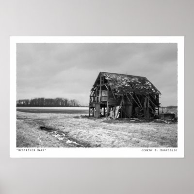 destroyed barn