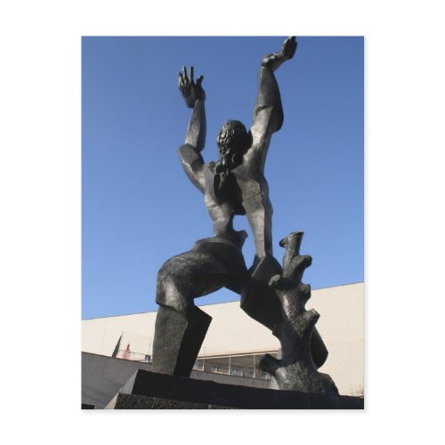 Destroyed City statue in Rotterdam, Holland