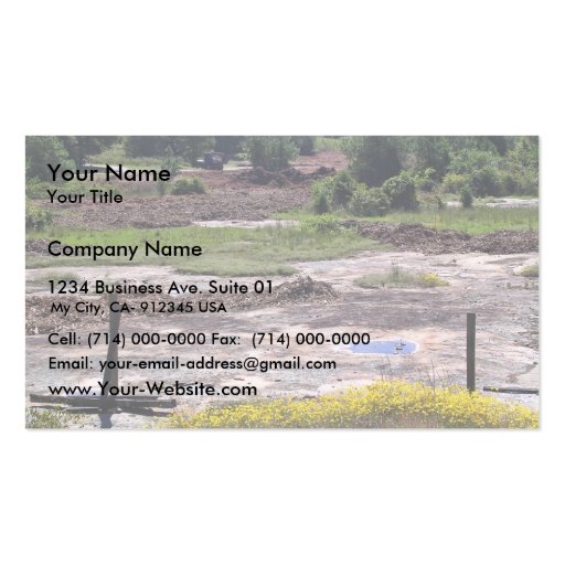 Destruction of granite outcrop habitat business card template