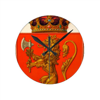 Det_norske_rigsvåben ANCIENT COURT OF ARMS Round Wallclocks