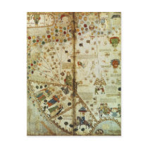 Detail from a Catalan World Map Postcards