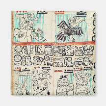 Detail from a Mayan codex Fridge Magnets