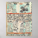 Detail from a Mayan codex posters