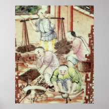 Detail from a vase depicting artisans print