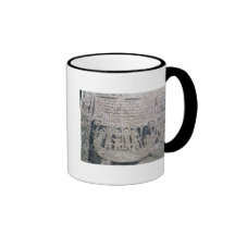 Detail of a picture stone coffee mugs