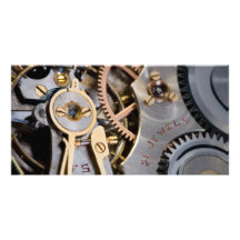 Detail of a pocket watch customized photo card