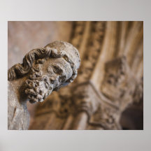Detail of cloisters Patriarch Zacarias statue Poster