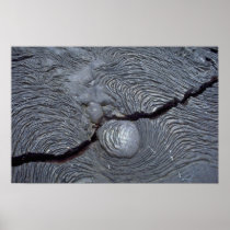 Detail of cracked lava, Bartolome Island, Galapago Poster