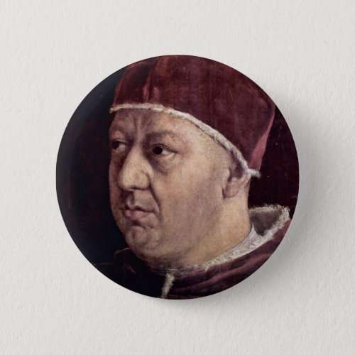 Detail Of Portrait Of Pope Leo X With His Cousins Pinback Button