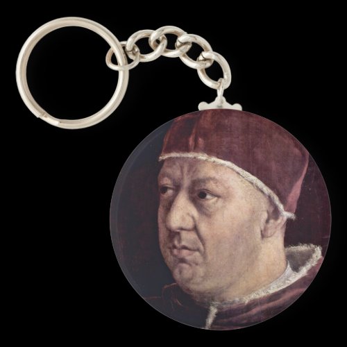 Detail Of Portrait Of Pope Leo X With His Cousins Keychain