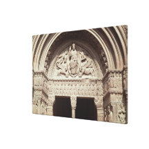 Detail of the church exterior showing the stretched canvas prints