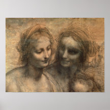 Detail of the Heads of the Virgin and St. Anne Posters
