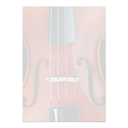 Detail of violin and strings personalized invite