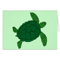 Detailed Honu sea turtle  blank card