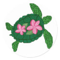 Detailed Honu w Plumaria stickers by marcya7 Detailed Honu w Plumaria stickers