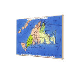 Detailed Map of the Island Stretched Canvas Print