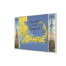 Detailed Map of the Pilgrimland Stretched Canvas Print