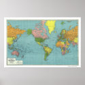 Detailed WWII World Map 1942 posters