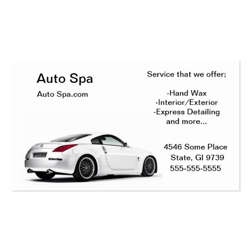 Detailing Shop Business Card Template (front side)