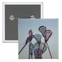 Details of Lacrosse game Pinback Button