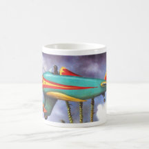 Detalle perezoso del avión del pájaro taza de café