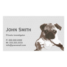 Detective Pug Investigator Business Card