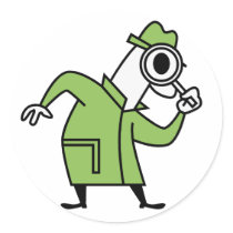 Detective Round Stickers