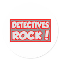 Detectives Rock! Round Sticker