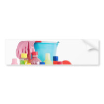 detergent bottles and bucket bumper stickers