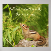 Determined Baby Chipmunk Poster
