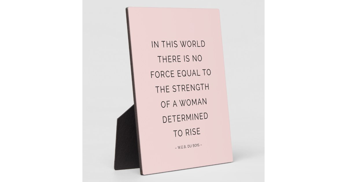 Determined Woman Inspiring Quotes Pink Black Plaque | Zazzle