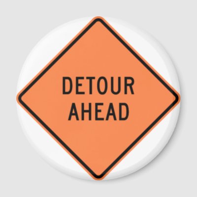 detour road sign. Detour Construction Highway