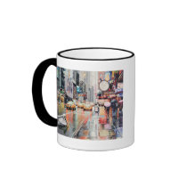 "Detour" Pelican in New York Watercolor Coffee Mugs
