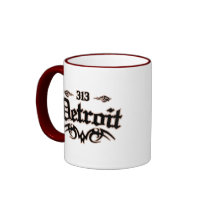 Detroit 313 coffee mug
