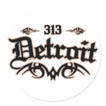 Detroit 313 stickers by TurnRight Detroit 313 stickers