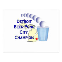 Detroit Beer Pong Champion Post Card