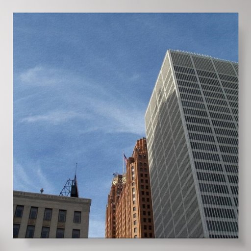Detroit Buildings II Poster