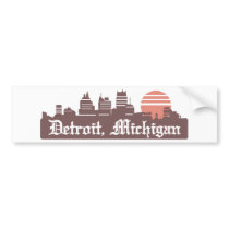 Detroit Linesky bumper stickers by TurnRight Detroit Linesky bumper stickers