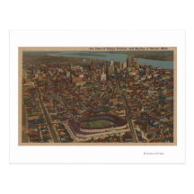 Detroit, MI - Aerial Briggs Baseball Stadium Postcards