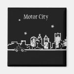 Detroit - Motor City - Michigan Magnets